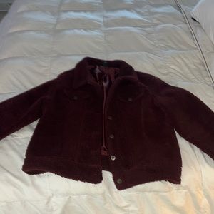 Maroon Sherpa Jacket (Wild Fable- Size Large)